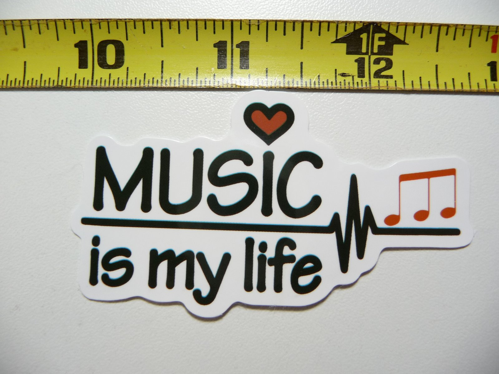 Music Is My Life EKG Heartbeat Sticker for Concert Fans and Scrapbooking