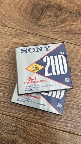 Sony MFD-2HD 3 Pack 3.5" (90mm) Floppy Disks Double Sided New Sealed