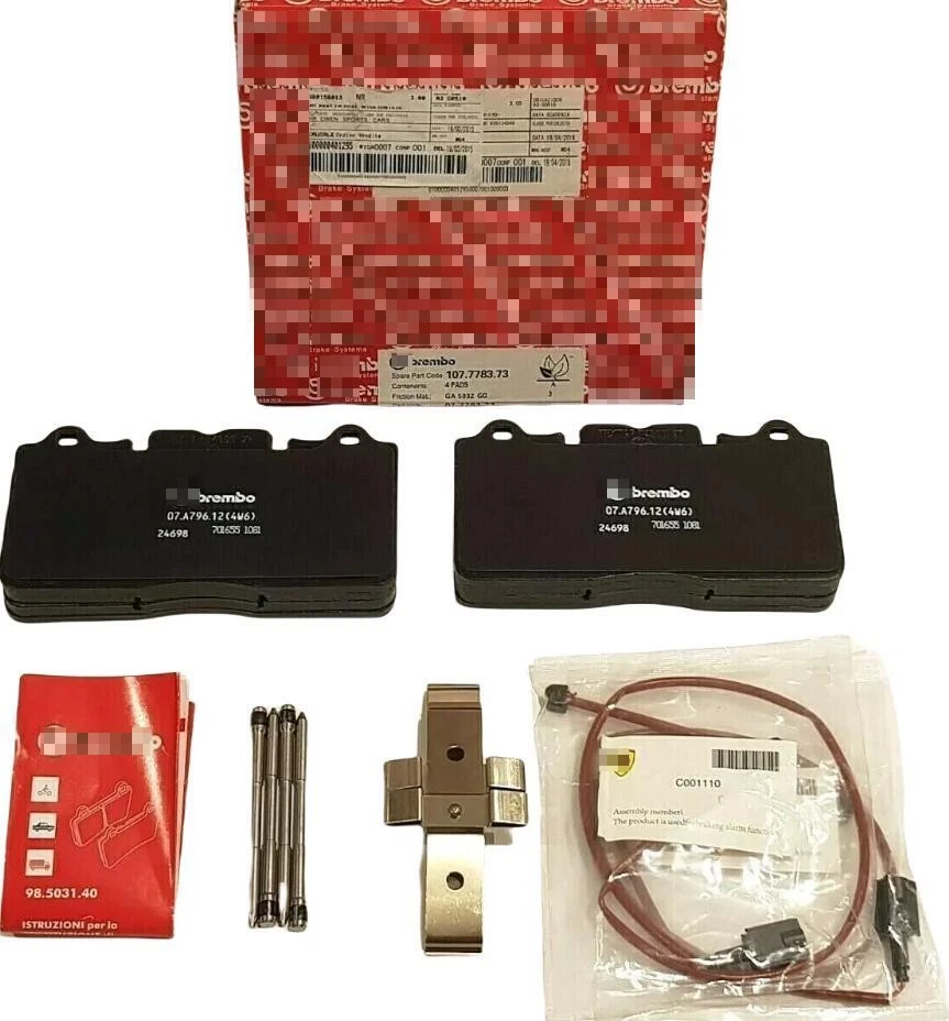 Kit de pastillas de freno delanteras con sensor para Ferrari 458 Italia y 458 Spider OEM 70001668 Foto 3 de 4