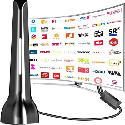 DVB-T DVB-T2 Antenne Zimmerantenne 420 km 4K HD Verstärker Innen Außen