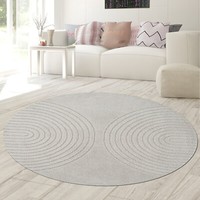 Wohnzimmer Schlafzimmer Teppich Elegant Mit Einfachem Bogenmuster In Grau