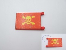 PLAYMOBIL (A3401) PIRATES - Drapeau Rouge Tête de Mort Bateau 3550 3750 (Cassé)