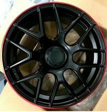 x4 18" E63 Style Alloy Wheels Black Red Lip A CLA C Class A45 CLA45