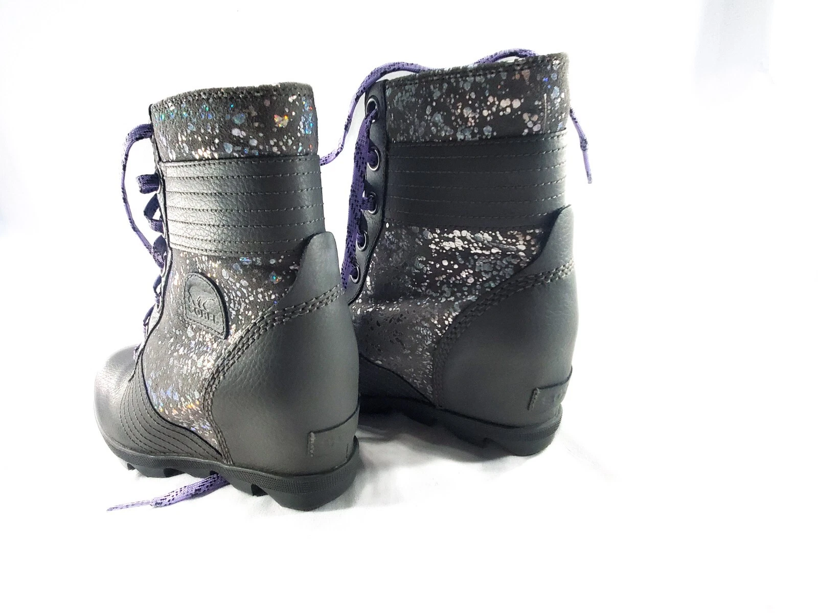 sorel lexie wedge metallic flake quarry paisley boots