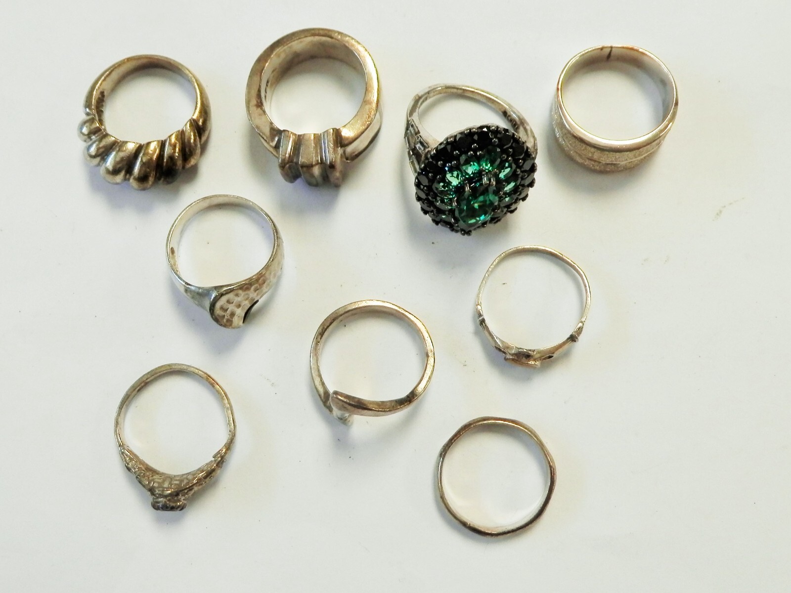 9 Sterling Silver Assorted Gemstone Modernist Shr… - image 4