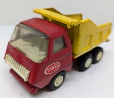 Vintage Diecast Tonka Dump Truck Toy 5", Red & Yellow