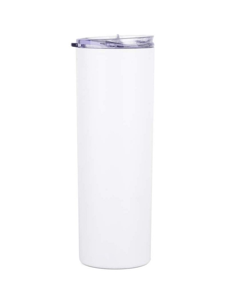 20oz Skinny Stainless Steel Tumbler Slider Lid DoubleWall Vacuum ...