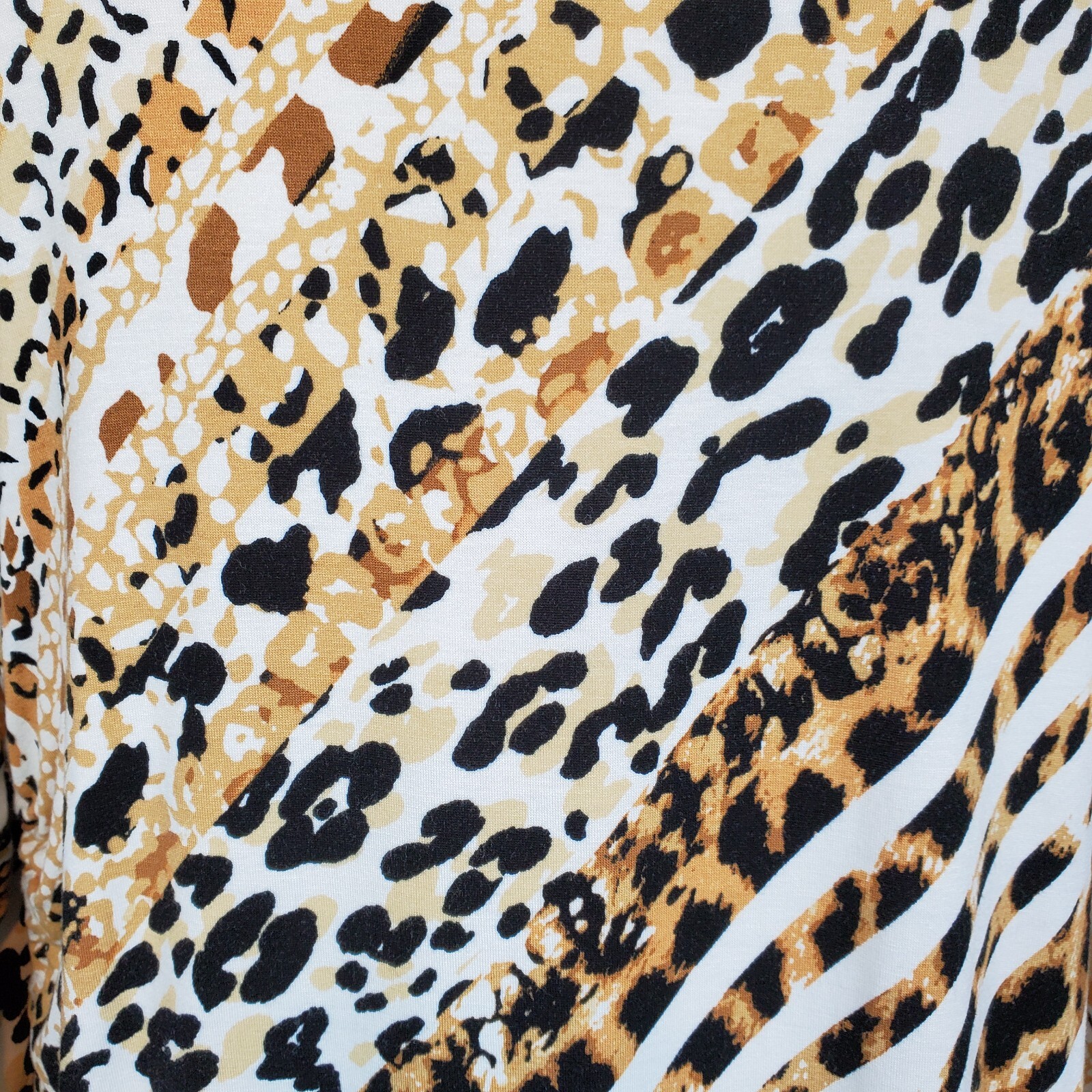 Ruby Rd. Soft Striped Animal Print Embellished Ne… - image 5