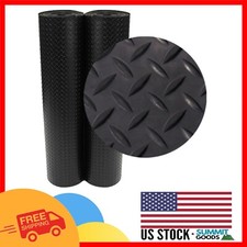 3mm Diamond-Plate Rubber Floor Mat - 4ft x 2.5ft, Black  Slip-Resistant