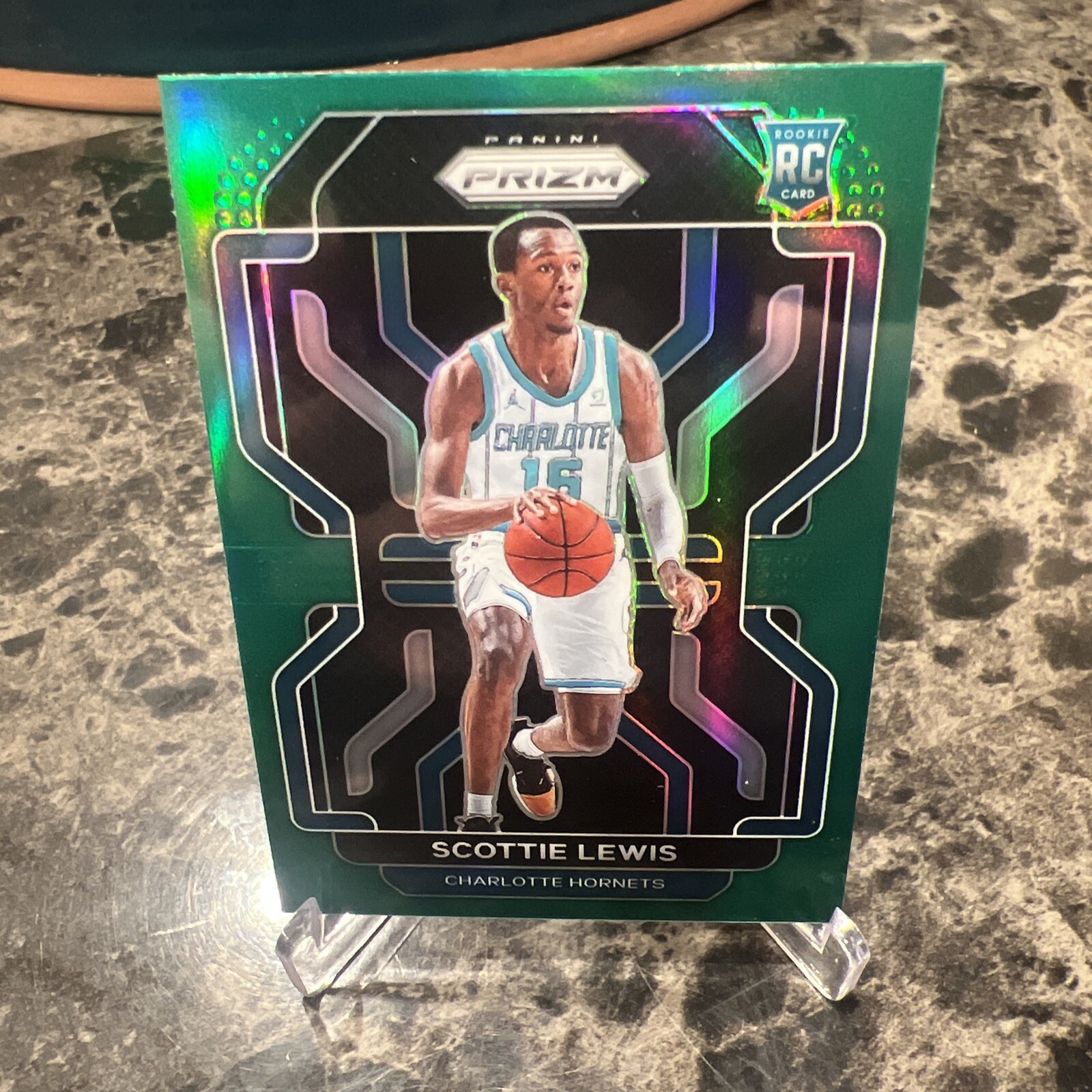 2021-22 Panini Prizm GREEN PRIZM ROOKIE CARD #287 Scottie Lewis Florida Gators