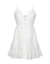 ZIMMERMANN Off-White Honour Embroidered Cotton-Voile Mini Dress Sz 2