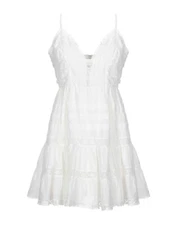 ZIMMERMANN Off-White Honour Embroidered Cotton-Voile Mini Dress Sz 2