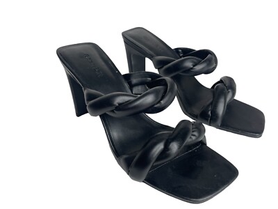Open Edit Black High Heel Sandal Cable Trendy Size 8