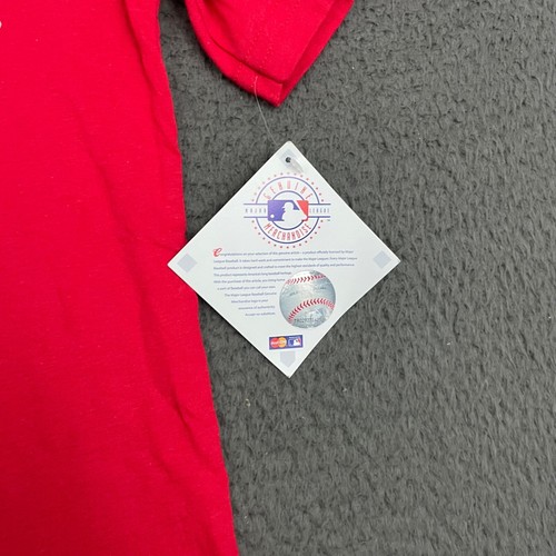 Majestic T-Shirt Boys Medium 10-12 Red Anaheim Angels Mike Trout MLB Baseball - Picture 5 of 6