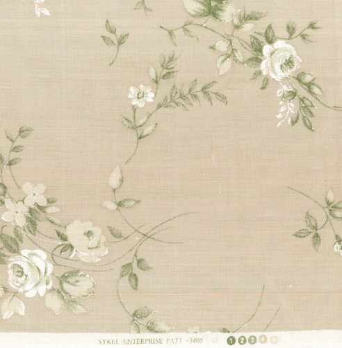 1.33 Yard Sykel Enterprises Moonlit Roses Cotton Print Fabric 54" W Beige White - Picture 2 of 3