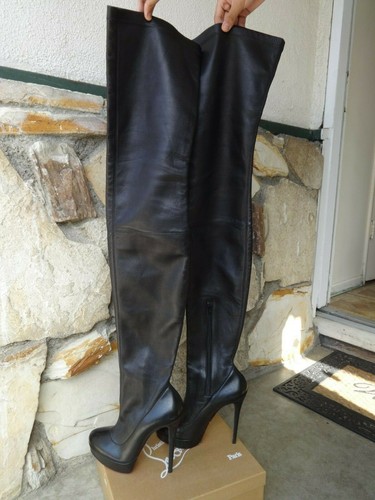 christian louboutin knee high platform boots