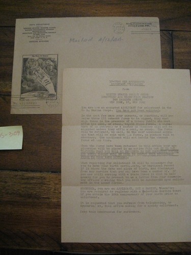 USMC 1944 original WW II 17 year old Marine Corps papers and envelopes - Picture 7 of 12