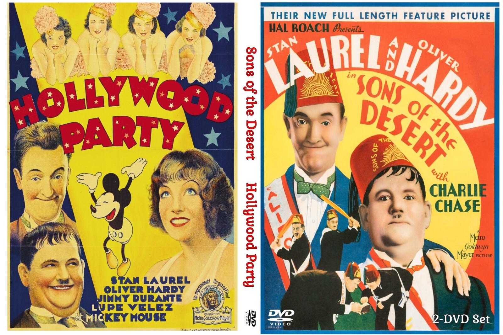 SONS OF THE DESERT HOLLYWOOD PARTY 1933 Laurel & Hardy 2-DVD set Remastered