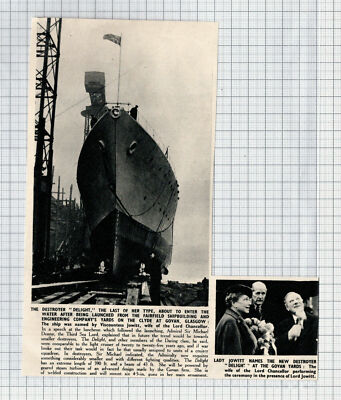 Zerstörerschiff DELIGHT Lady Jowitt Govan Fairfield Yards Glasgow - 1951 Zuschnitt