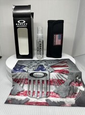 Oakley Eyeglass Cleaning Kit Lens Tactical Field Case Spray Bottle Cloth US FLAG
