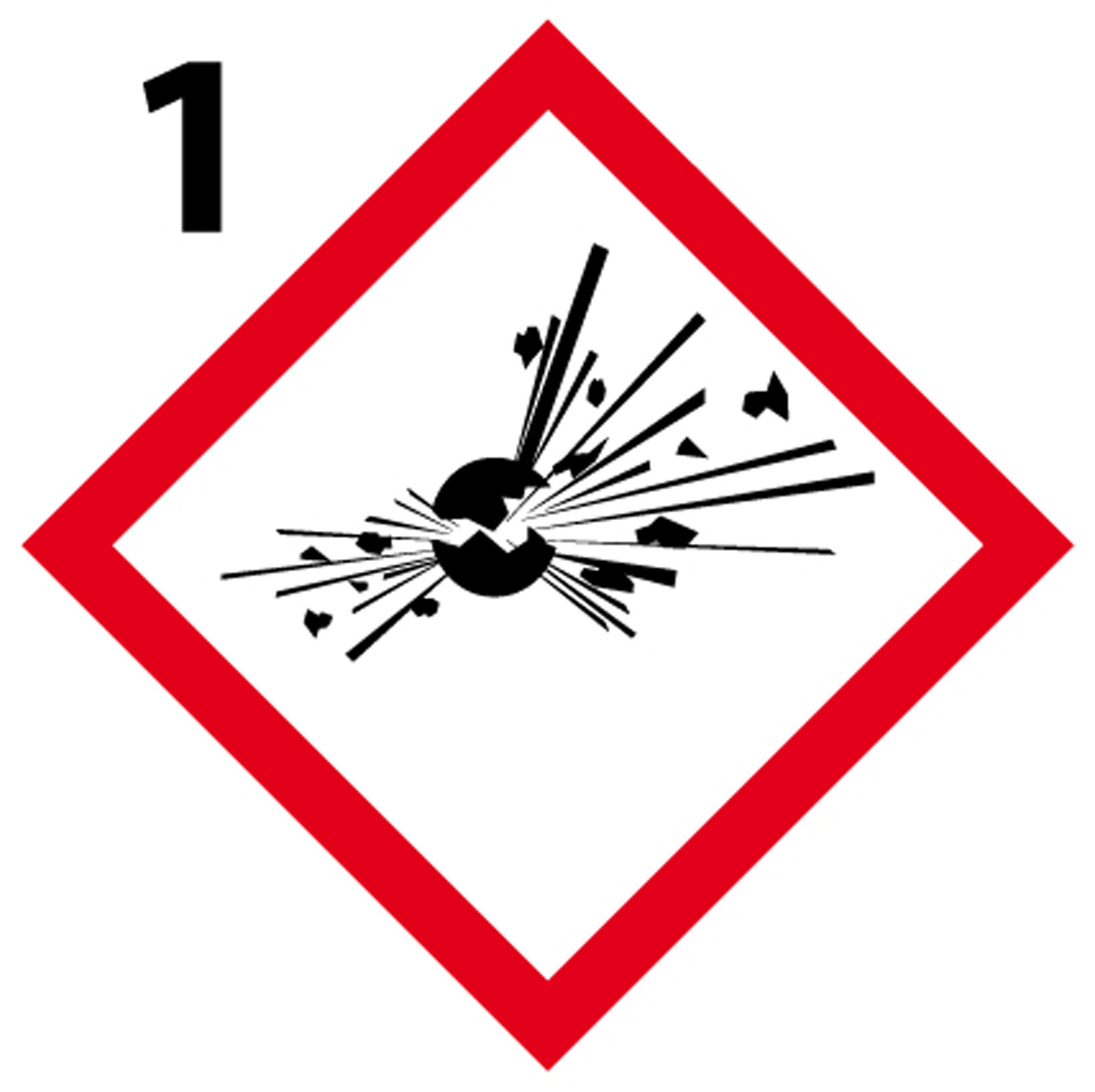 Panneau danger explosif GHS1 aluminium 10cm contre les risques de site