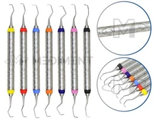 7 Pcs Dental Periodontal Gracey Curettes Surgical Hollow Handle Probe
