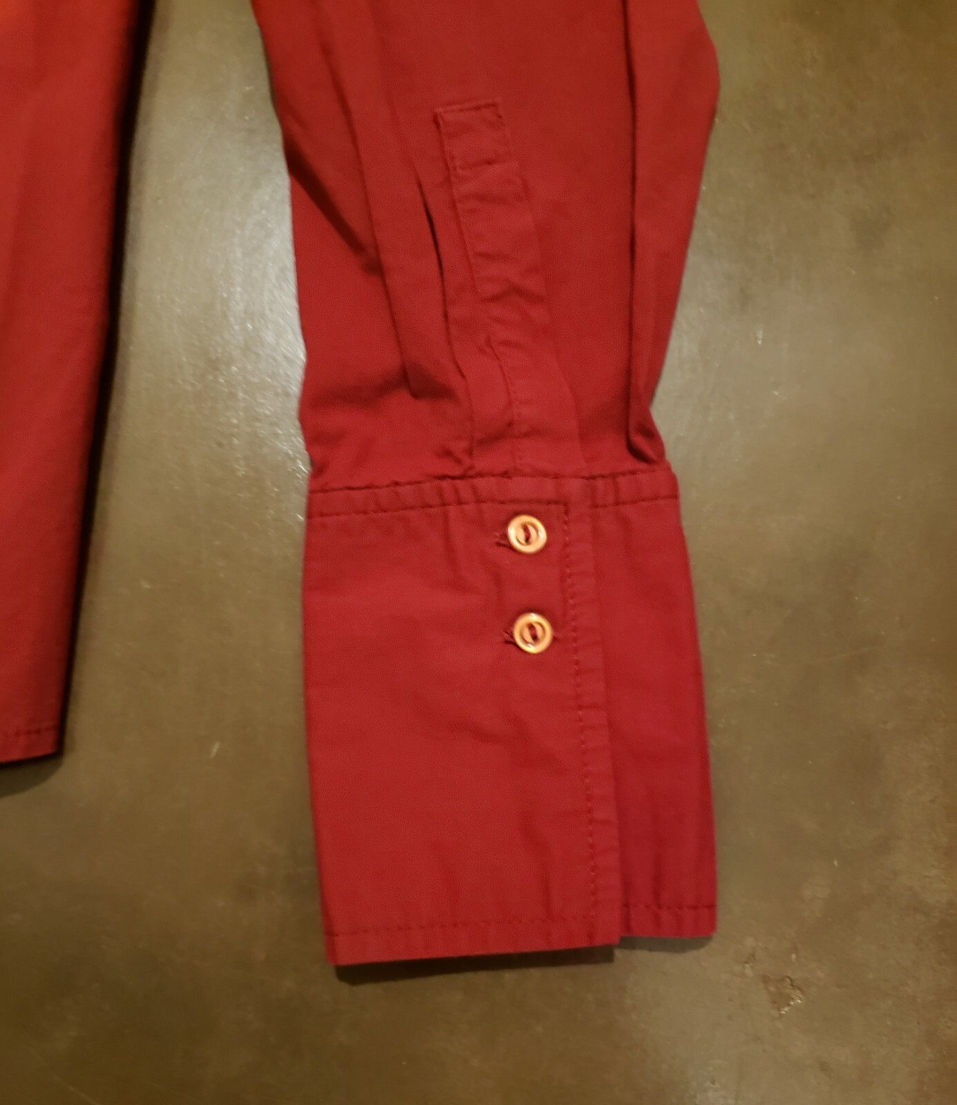 WOMANS H&M RED SOLID BUTTON DOWN LONG SLEEVE DRES… - image 4
