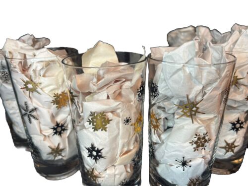 MCM Fiocco di Neve Bicchieri Bicchieri Atomic Nero e Oro MCM Set di 8 - Foto 5 di 13