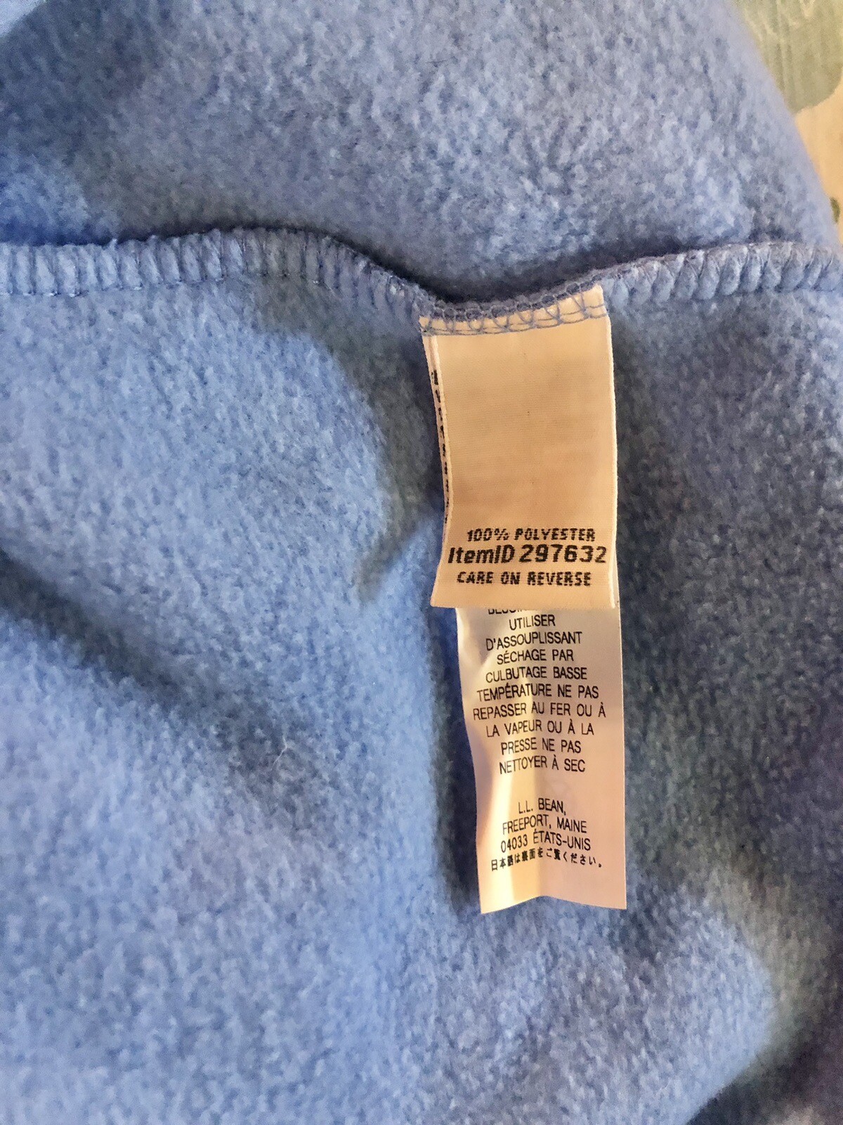 LL Bean Men’s XL Bathrobe Robe Blue Fleece Full Length GUC Cozy Pockets