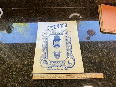 ご飯ページ Vintage 1960's Steve's Gay Nineties Menu Tacoma WA Restaurant