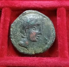 HISPANIA, CASTILLO  Æ28, 195-179 BC. Male diademed rt winged Sphinx rt