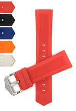 24mm Ribbed Silicone Watch Band for Locman Stealth