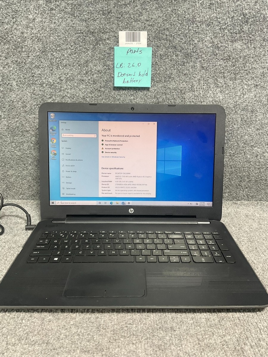 Windowsノート本体 HP 15-ba001AU AMD E2-7110 HP Laptop AMD E2-7110 4GB Memory 500GB HDD AMD Radeon R2