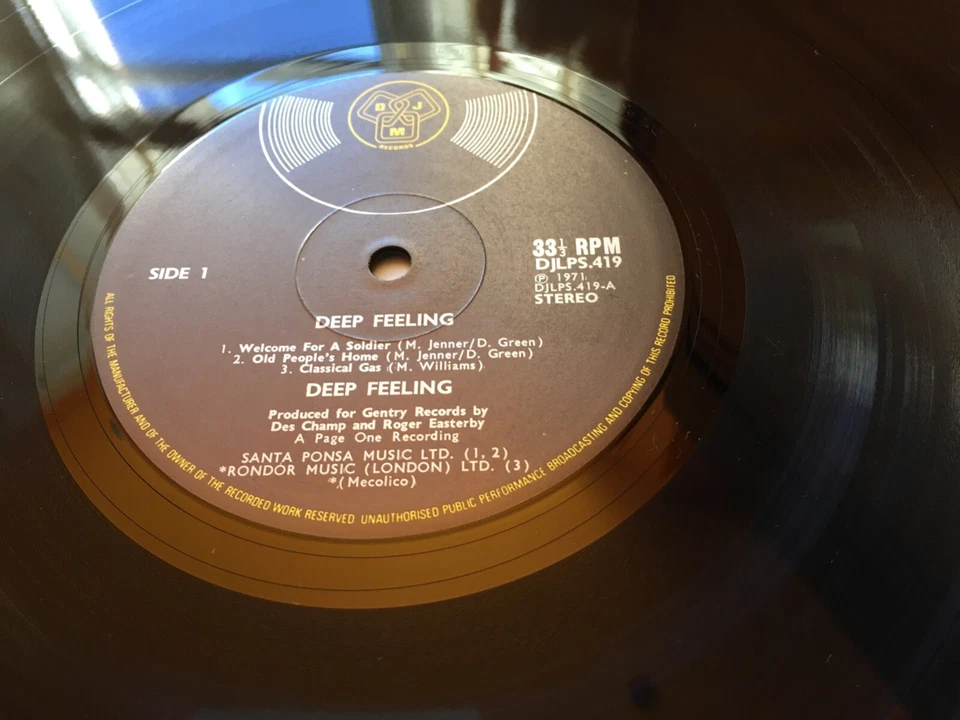 DEEP FEELING S/T LP 1971 UK DJM DJLPS 419 STEREO 1ST A1B1 RARE PROG 1 PLAY? EX+ - Image 2 of 4