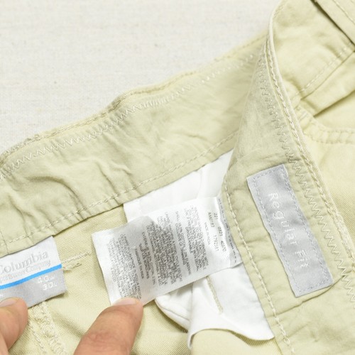 Columbia Men's Chino Pants Straight Zip Solid Cotton Blend Beige Size 40x30 - Picture 7 of 8