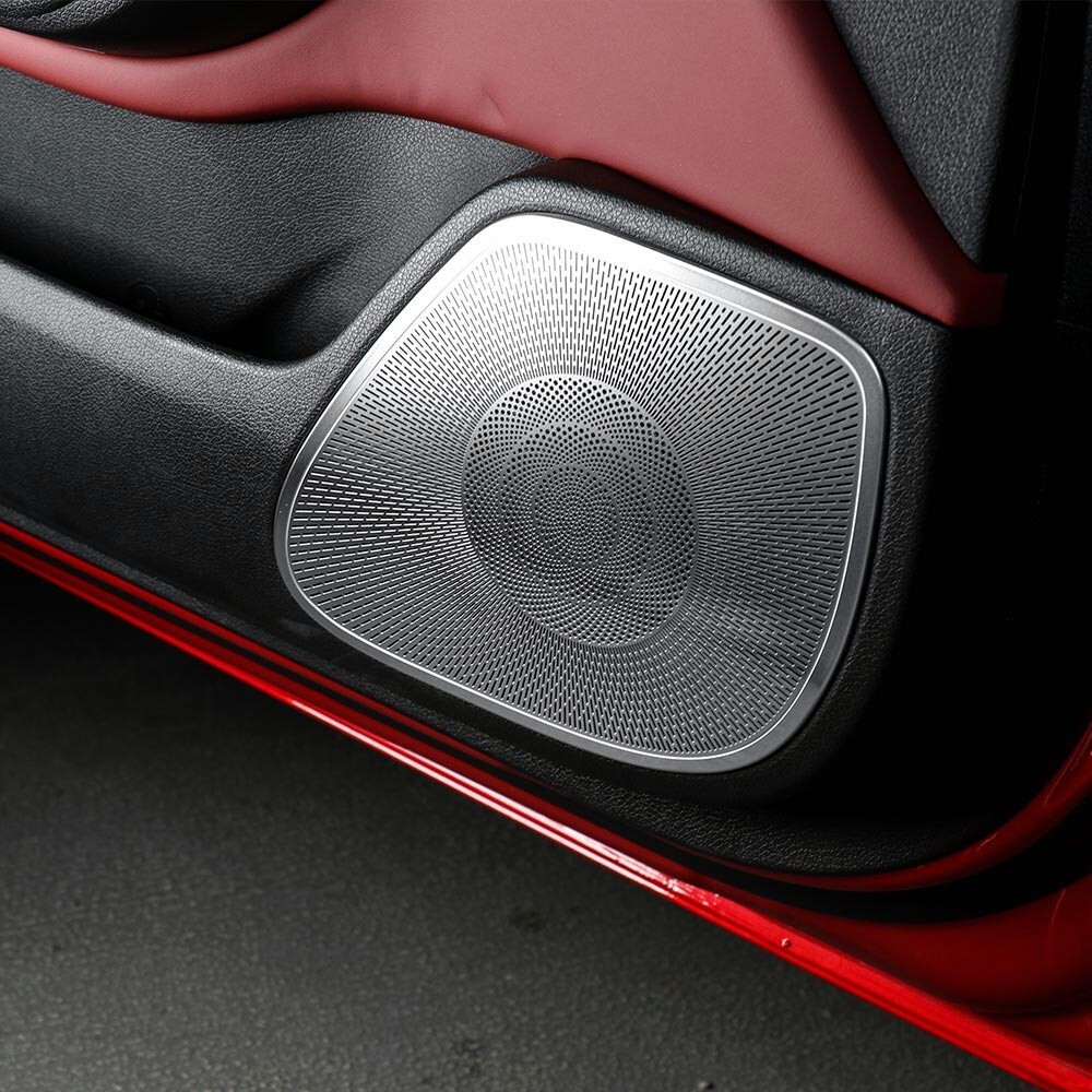 Stainless Steel Interior Side Door Speaker Decoration cover For Kia Stinger 4pcs