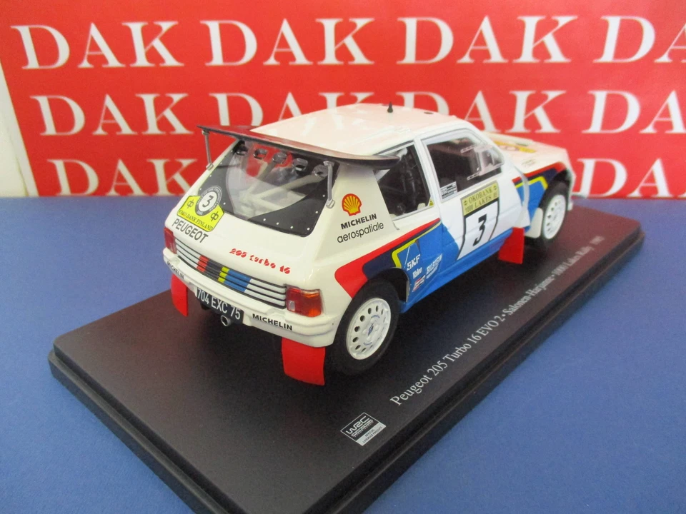 Die cast 1/24 Modellino Auto Peugeot 205 T16 Evo 2 Rally 1000 Lakes 1985 Salonen - Immagine 3 di 4