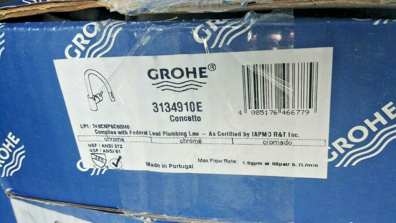 Grohe 3134910E Concetto Single-Handle Kitchen Faucet, Starlight 