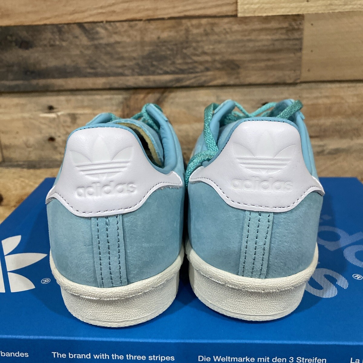 Size 9.5 - Adidas Originals Campus 80s Turquoise White Men's Shoes