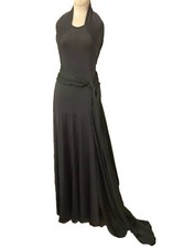 Valentino Roma Gorgeous Stretch Long Halter  Dress Gown With Shawl Size Euro 38