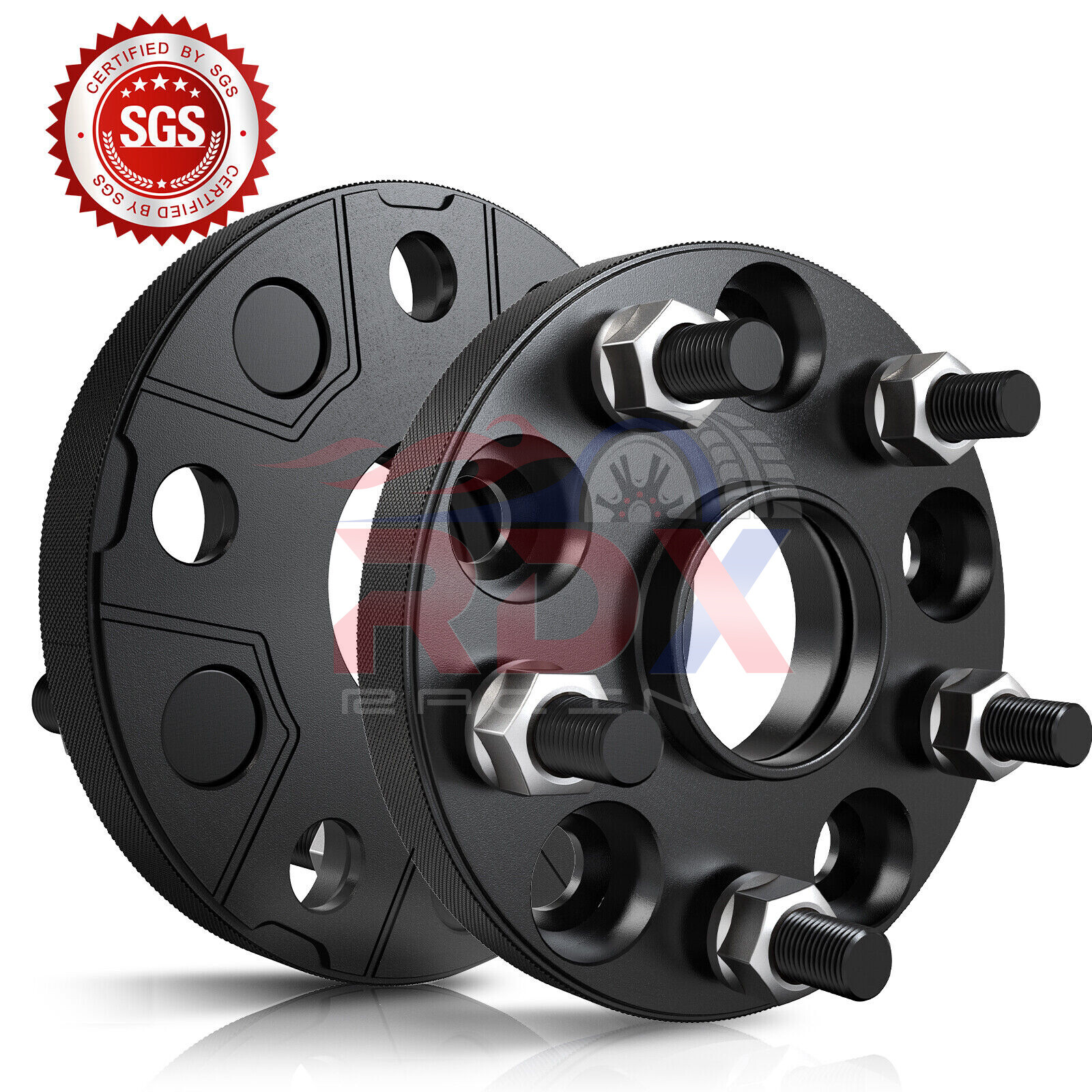 Black 5x114.3 Forged 25mm Hubcentric Wheel Spacers 6061-T6 66.1mm 12x1.25 Studs