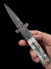 8.75” Spring Assisted Tactical Celtic Cross Pocket Knife Hunting  Sharp Edc MWTZ