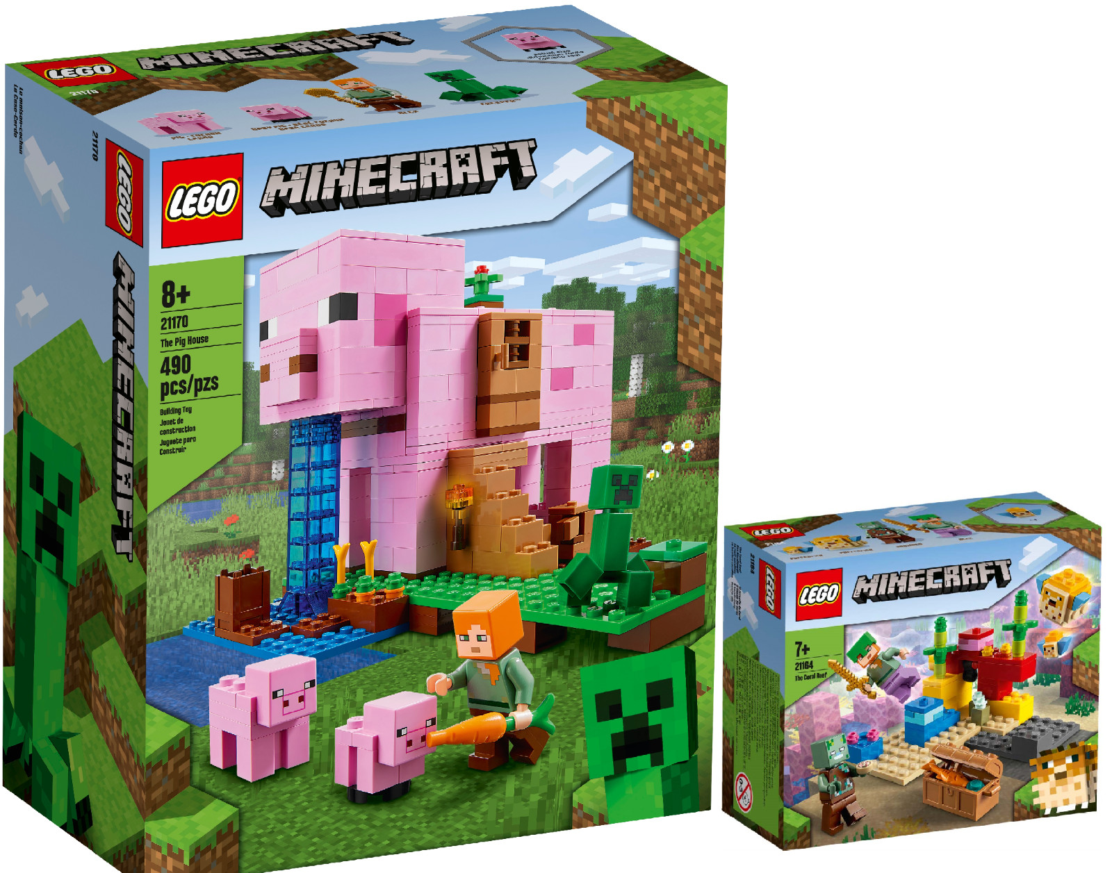 Конструктор LEGO Minecraft 21170 Дас Швайнехаус - Свинарник 21164 Дас Коралленрифф N2/21