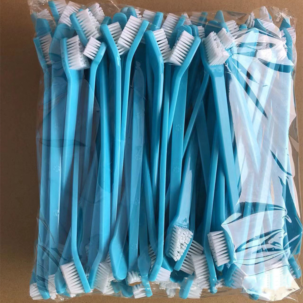 Doubleheaded Pet Cleaning Tool Multiangle Tooth Finger Brush Dog