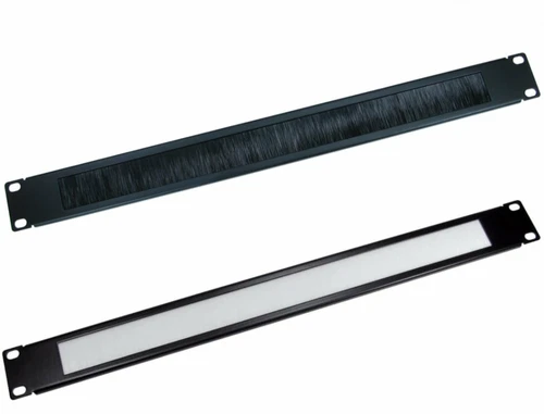 1U 19" Brush Cable Tidy Rack Mounted Network Server Cable Dust Cover Black White