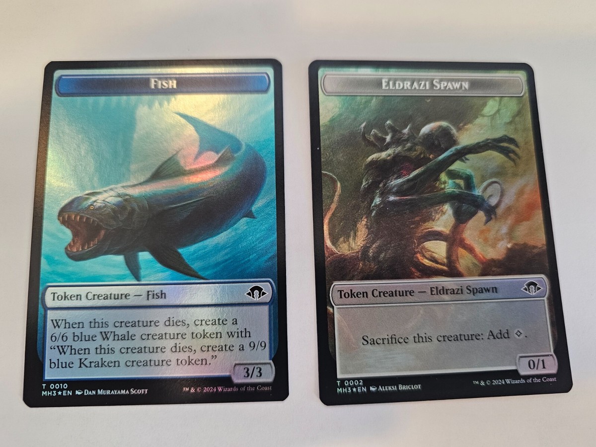 MTG -FOIL Fish 10 Eldrazi Spawn 02-Double Token - Modern Horizons