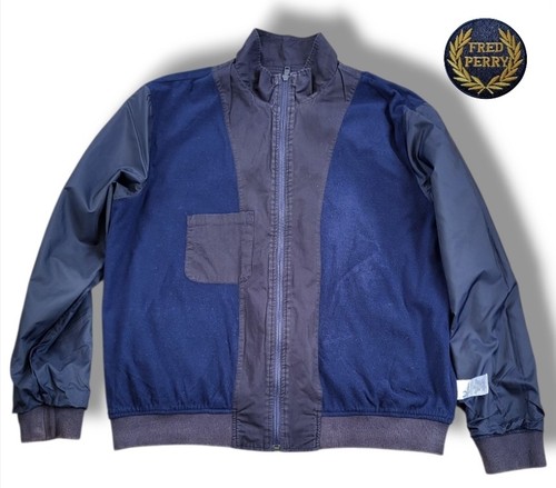 Fred Perry lined Harrington Navy Jacket size Large Mods Casuals - Picture 7 of 12