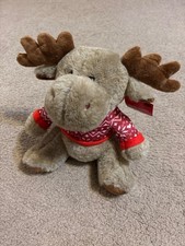 Holiday Moose Stuffed Animal Plush Toy 12  JAS LLC 2022 Wearing Sweater NWT