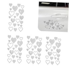 84PCS Rhinestone Heart Stickers, Self Adhesive Silver Glitter Heart Silver