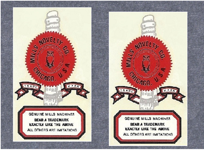 Mills post-war antique restoration waterslide replacement slot machine decals